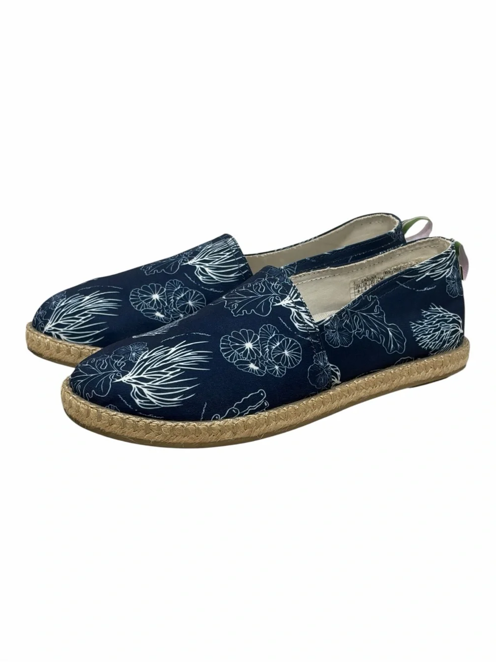 Vionic Blue & White Beach Laguna Espadrille Slip Ons - Like New - Size 8